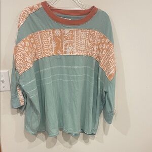 We The Free Teal and Orange Sweatshirt